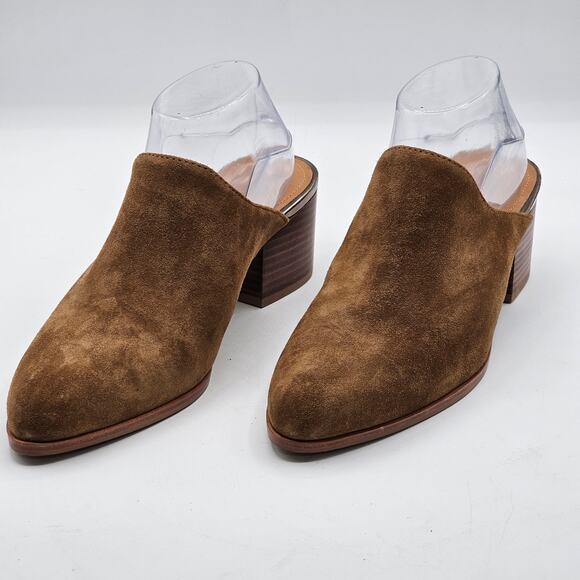 Johnston & Murphy Trista Suede Mules Brown Leather Slip-On Size 9.5 - Picture 3 of 7